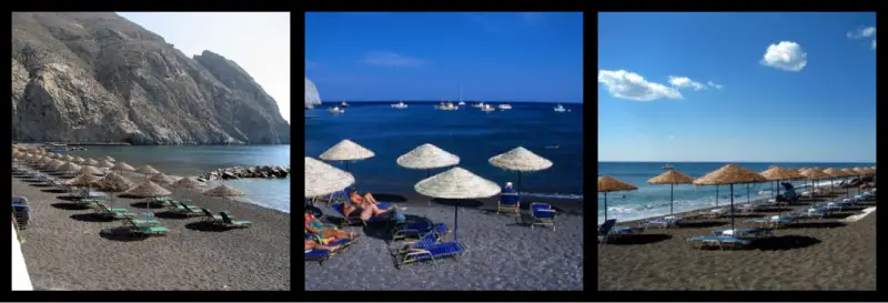 Perissa Beach Santorini Greece