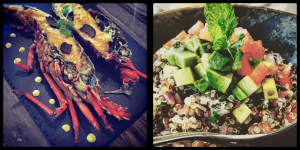 Grilled Truffle Lobster & Tesoro Tabouleh @ Tesoro Peruvian Restaurant. Business Bay. Dubai