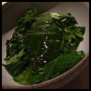 Fresh milk curd, greens and samphire. Noma. Copenhagen. Denmark