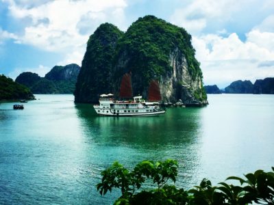 Indochina Junk. Bai Tu Long Bay. Vietnam.